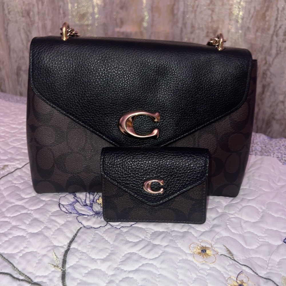 Coach Shoulder Bag with Matching Wallet